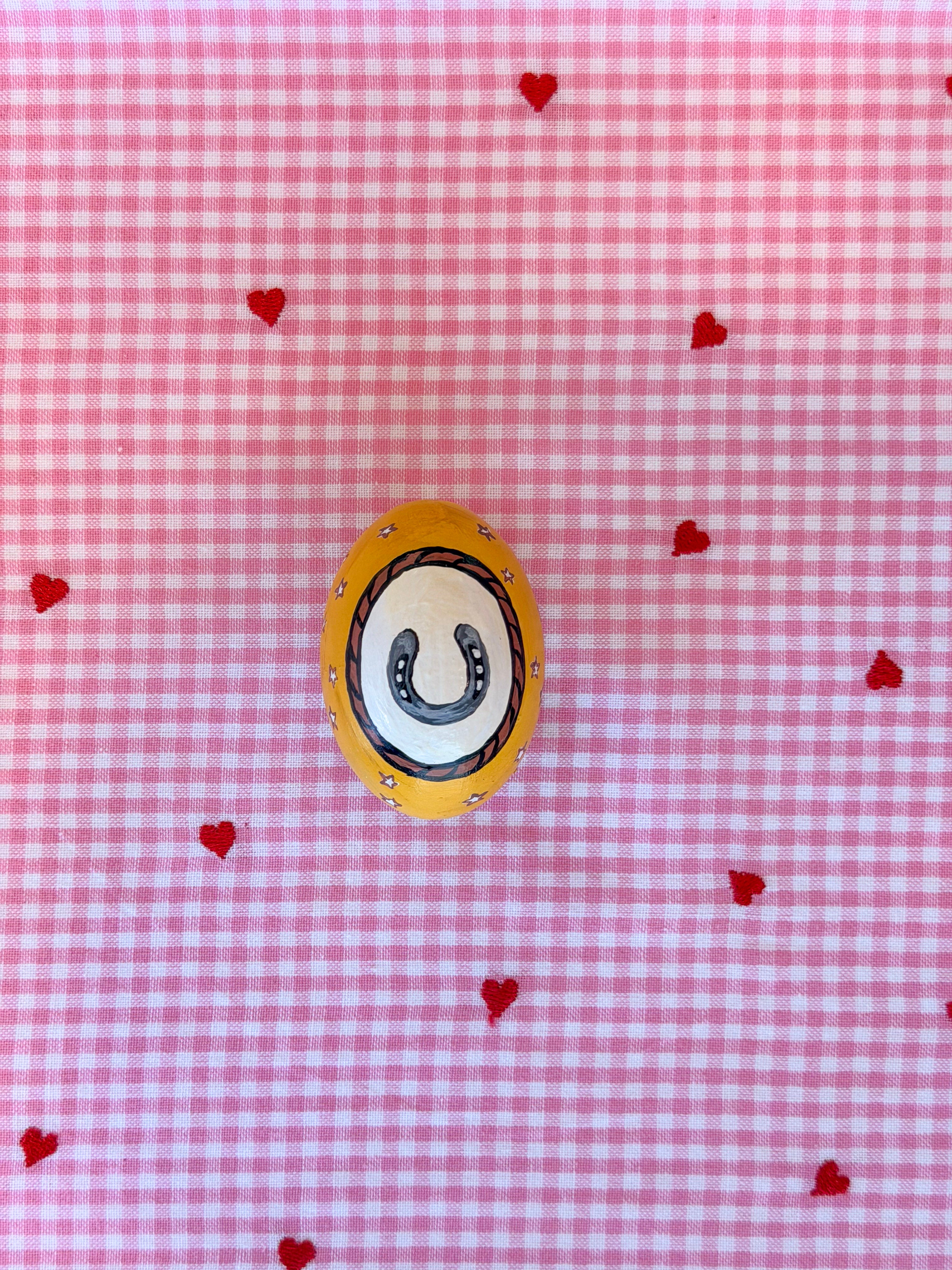 Cowgirl Easter Egg with Brown Stars